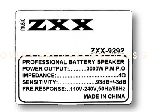 Акустична переносна колонка ZXX-9292 3000W 10" 72х43х34см TWS/FM/USB/TF/SD/BT/REC/EQ/LED/2MIC