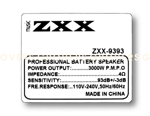 Акустична переносна колонка ZXX-9393 80Вт(3000W) 15" 81х30х30см TWS/FM/USB/TF/SD/BT/REC/LED/2MIC