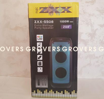 Колонка акумуляторна ZXX-5508/1000W портативна з 2 мікрофонами USB / Bluetooth / FM-радіо