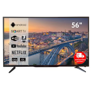 Телевізор 56" (142 см) 4K Smart TV LED WIFI Android 13 СмартТВ 2024