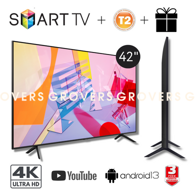 Телевізор 42" 4K Smart TV LED WIFI Android 13 Смарт ТВ 2024